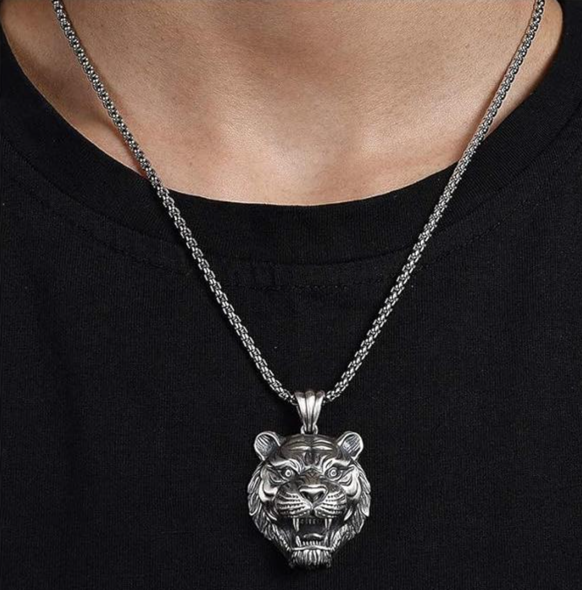 Cadena de Plata Dije Tigre